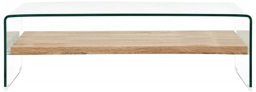 Átlátszó edzett üveg dohányzóasztal 98 x 45 x 31 cm