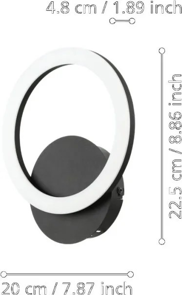 Eglo PARRAPOS-Z 900324 Fali lámpa 1x12W/LED 3000-6500K 850LM IP20