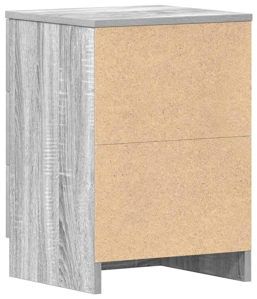 2 db szürke sonoma színű szerelt fa éjjeliszekrény 38x35x56 cm