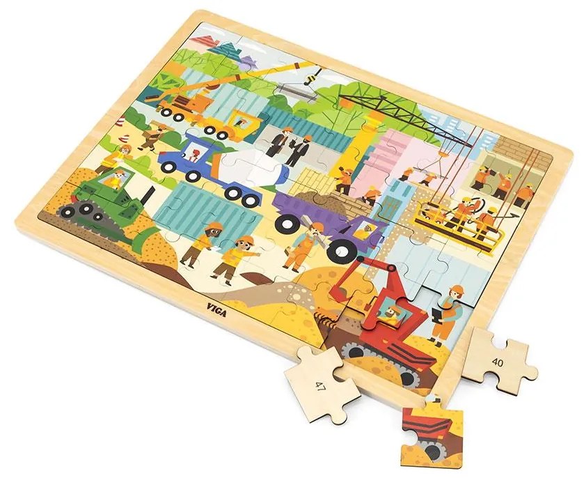 Fa puzzle Viga Építőipari gépek