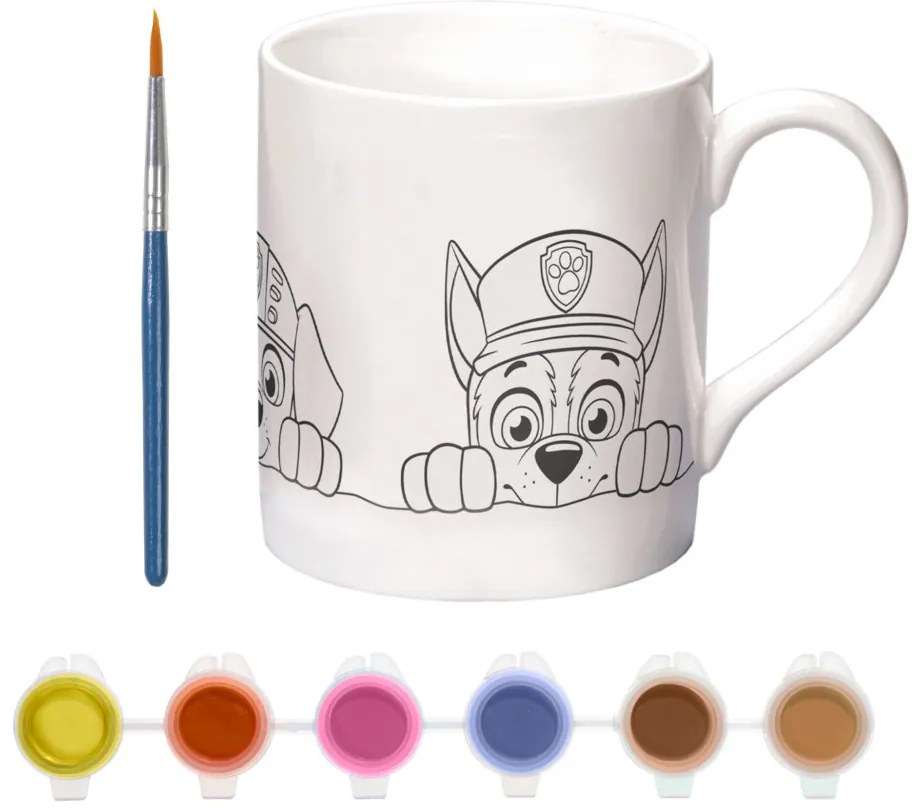 Mancs Őrjárat Team festhető porcelán bögre 235 ml Díszdobozban