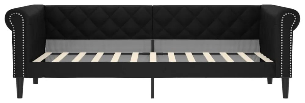 fekete műbőr kanapéágy 100 x 200 cm