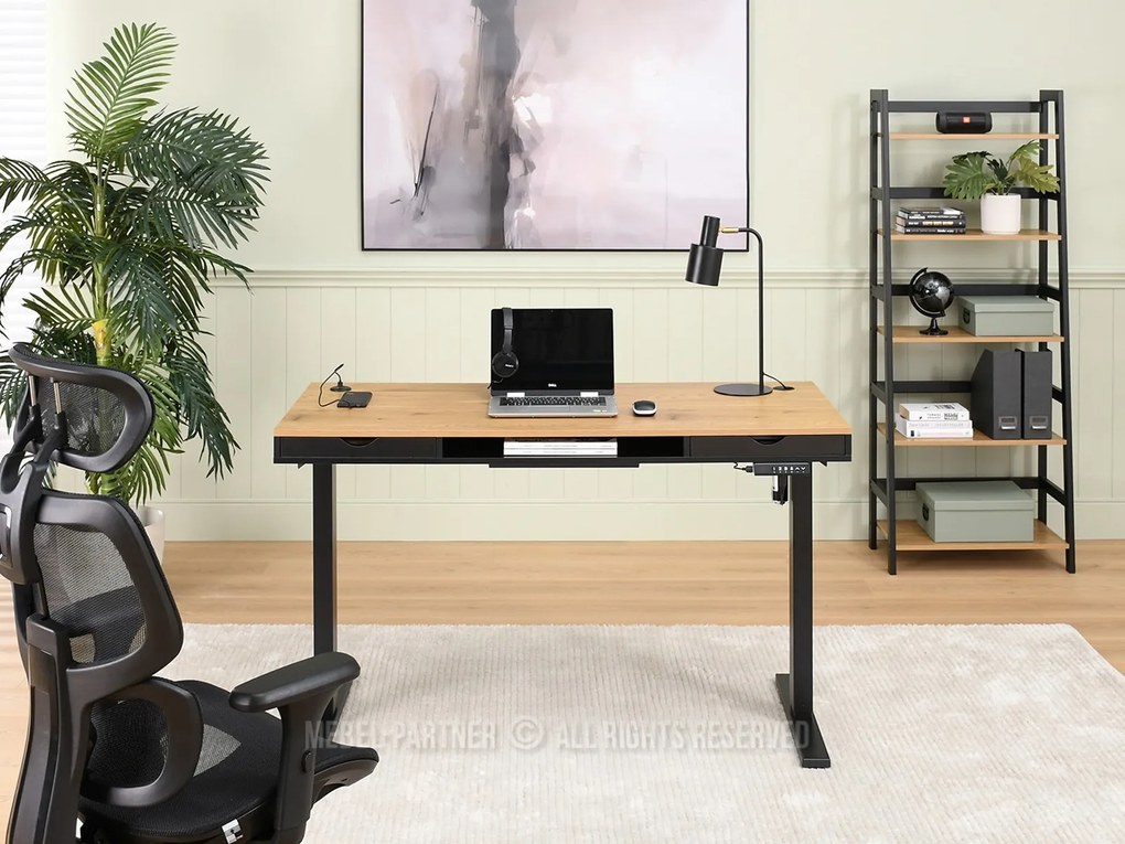 PC asztal Osto 140 (fekete tölgy + fekete). 1109839