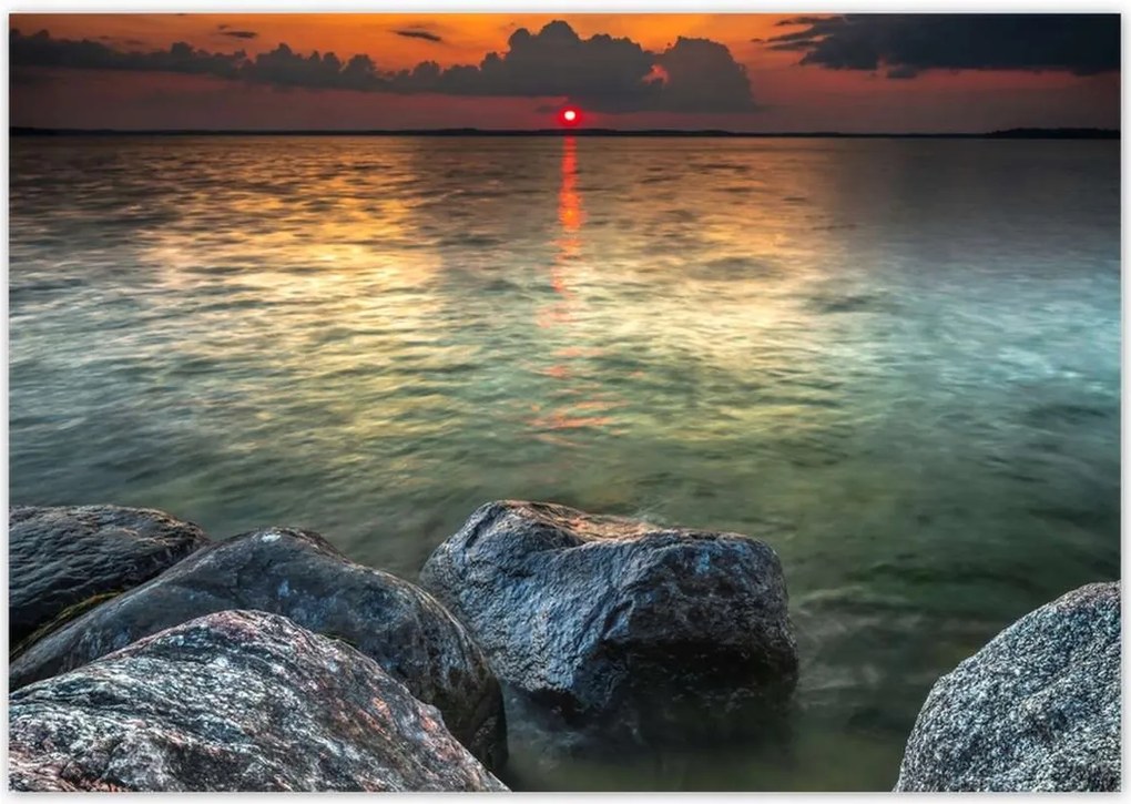 Poszterek 100x70 Sziklák Tenger Nap