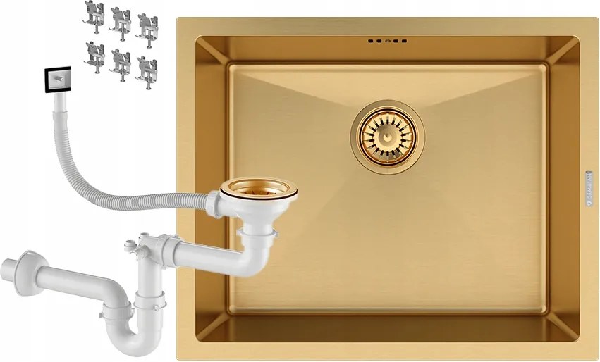 Pult Alatti Mosogató Acél Egy Rekeszes Arany Konyhai Fém BARI54