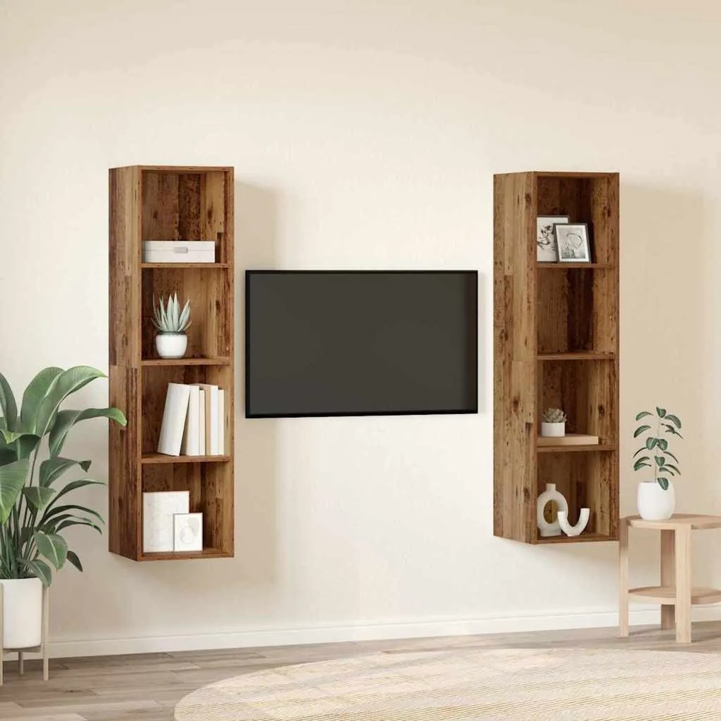 TV szekrény 2 pcs Barna 37 x 37 x 142.5 cm Faanyag