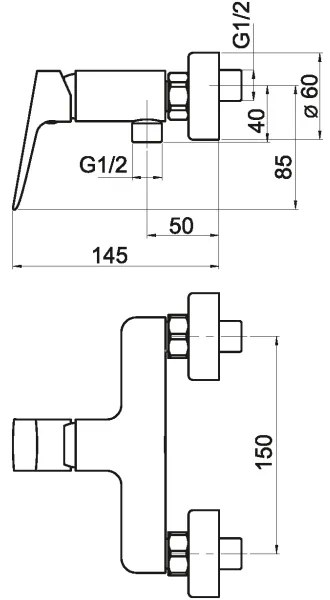 Novaservis - Zuhanycsap NOBLESS EGO fényezett króm