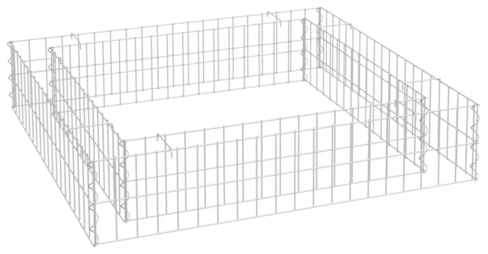horganyzott acél gabion magaságyás 100 x 100 x 20 cm