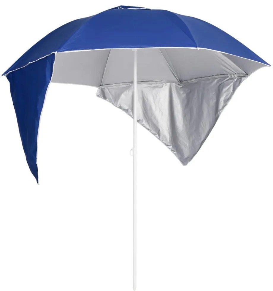 kék strandnapernyő oldalfalakkal 215 cm