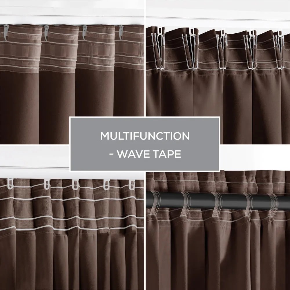 Barna sötétítő termo függöny 140x245 cm Pleat – Restilo