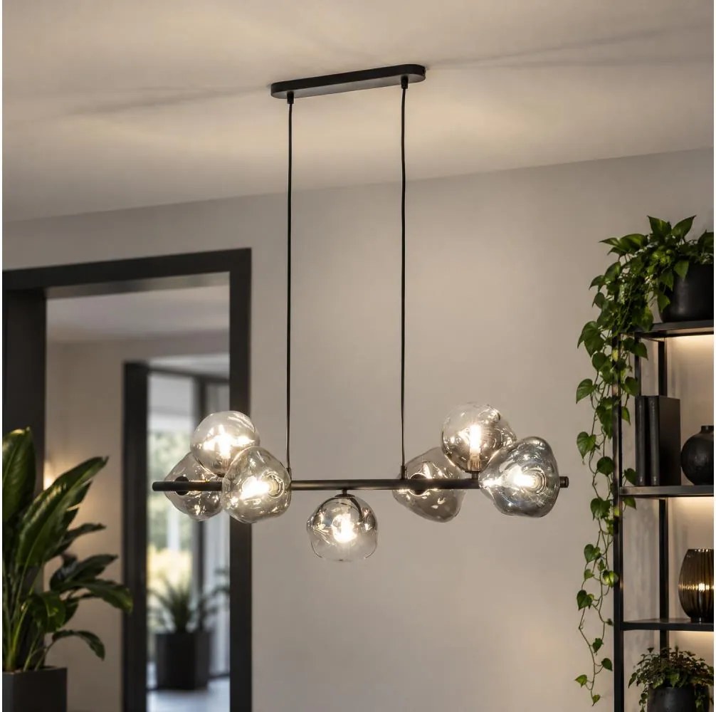BRILAGI - VULCANO kábeles csillár 7xG9/8W/230V fekete/füstös fekete