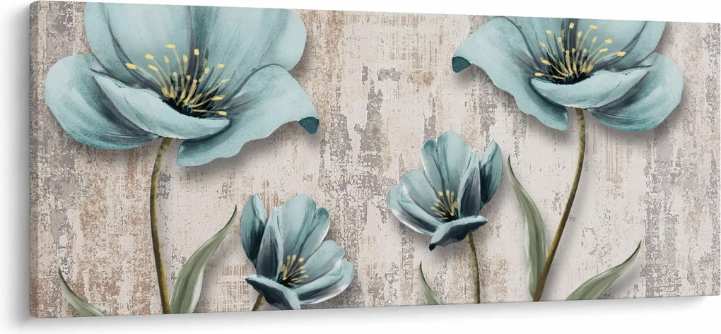 Kép - Virágok a textúrán (120x50 cm)