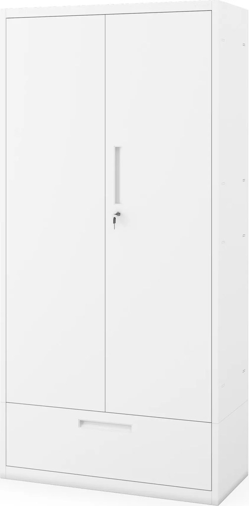 Moduláris többfunkciós fém szekrény fiókkal fehér MEGAN 1850 x 900 x 400 mm