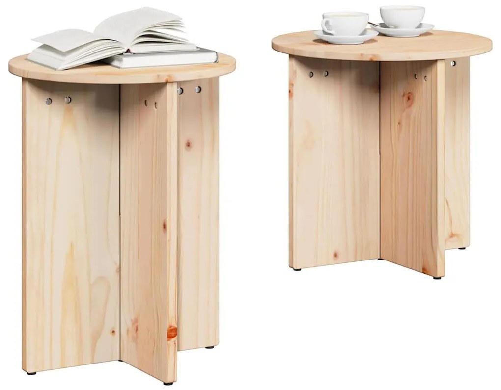 Dohányzóasztal 2 pcs Természetes 41.5 x 41.5 x 41 cm