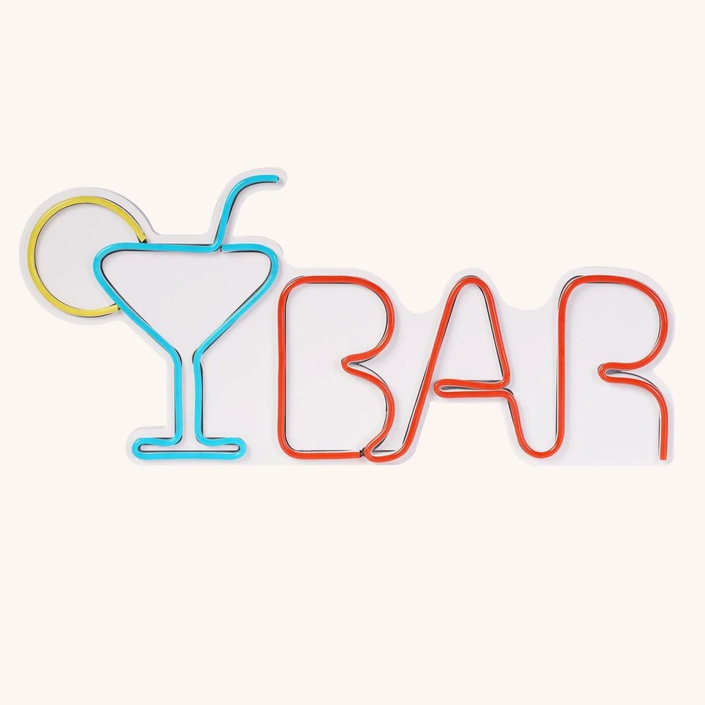 Műanyag LED-es fali dekoráció, Bar - Multicolor