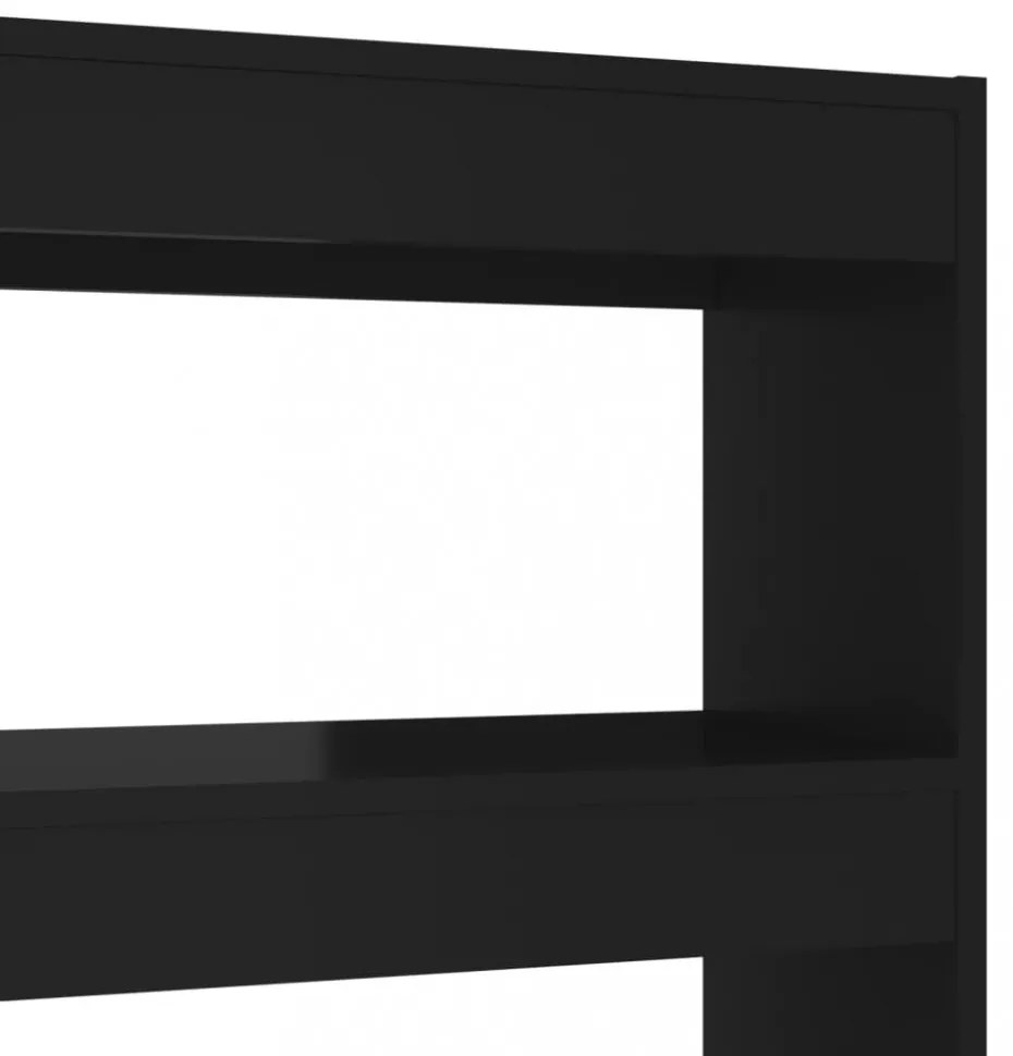 fekete könyvszekrény/térelválasztó 100 x 30 x 135 cm