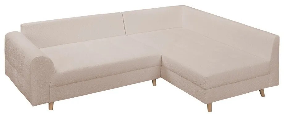 Bézs buklé sarokkanapé (jobb oldali) Ariella – Ropez