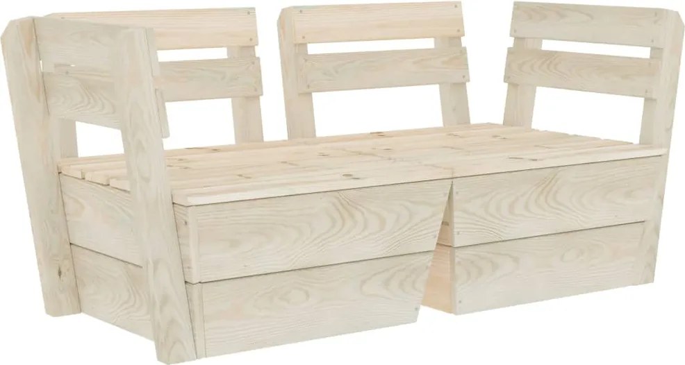 vidaXL kétszemélyes impregnált lucfenyő kerti raklapkanapé