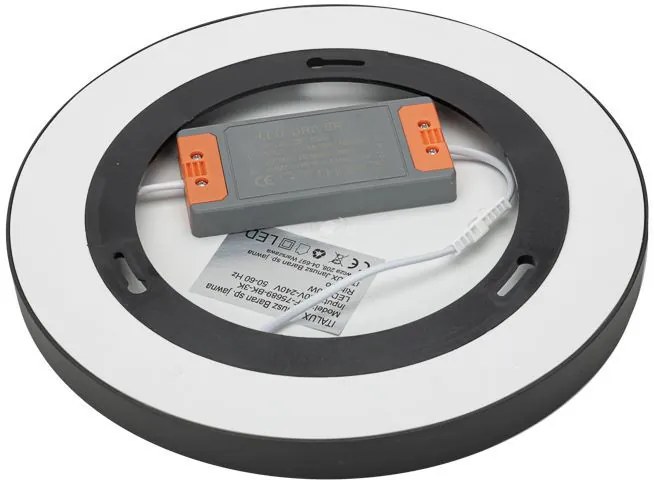 ITALUX PLF-75689-BK-4K RIBERIO Kerek Mennyezeti Lámpa Fehér, Fekete LED IP20