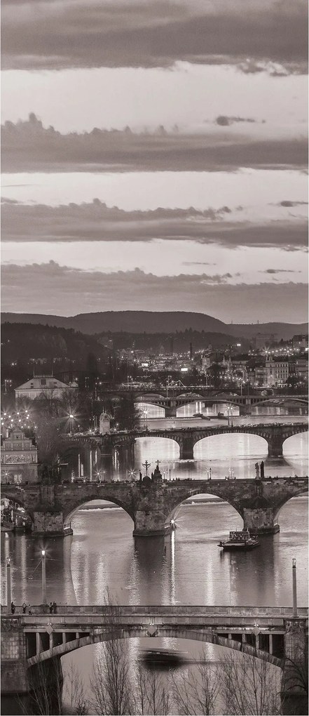 Flizelin fotótapéta Város éjszaka híd folyó városkép 91x211 +ragasztó