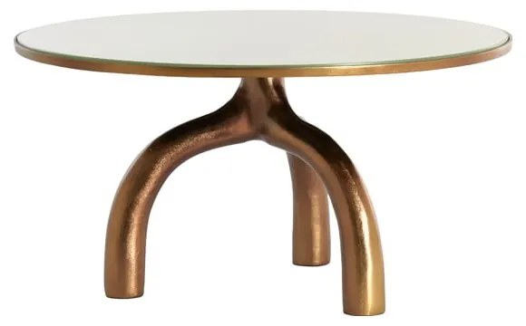 Bronzszínű-bézs üveg kerek dohányzóasztal ø 76 cm Mello – Light &amp; Living