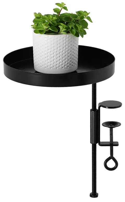 Felszerelhető lebegő dekoratív fém tálca, fekete, 18 cm átmérőjű