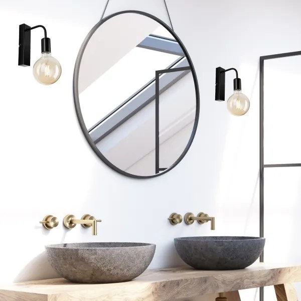 Fali lámpa ASTRID 1xE27/60W/230V fényes fekete