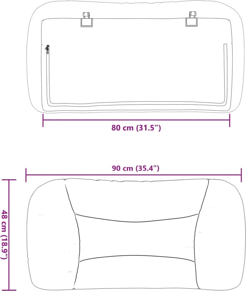cappuccino színű műbőr fejtámla párna Hvar 80 cm