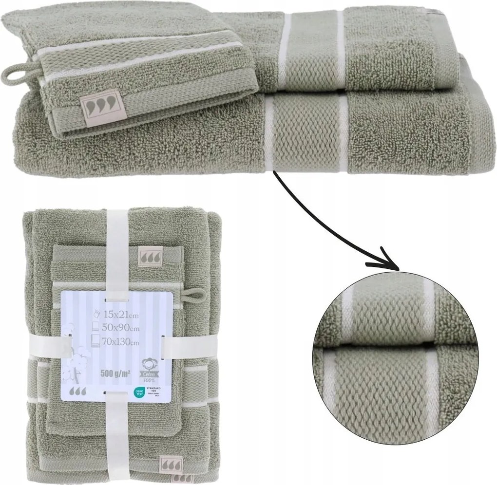 2 Db Törölköző Kesztyű Szett 100% Pamut 50X90 70X130 15X21 Ajándék