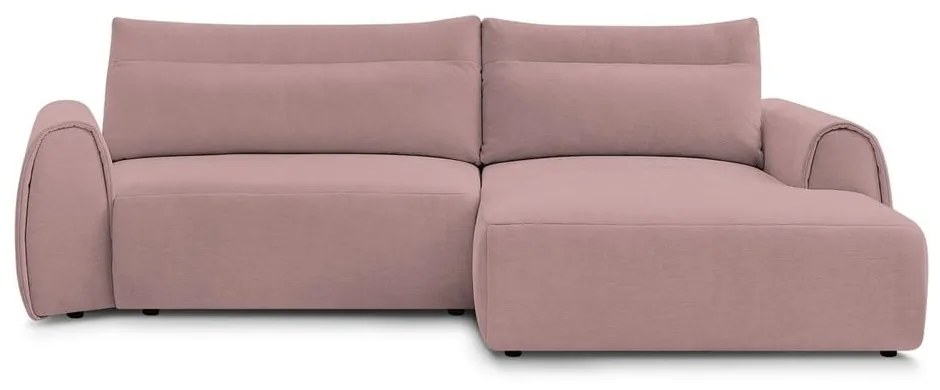 Világos rózsaszín sarokkanapé Aden – Bobochic Paris