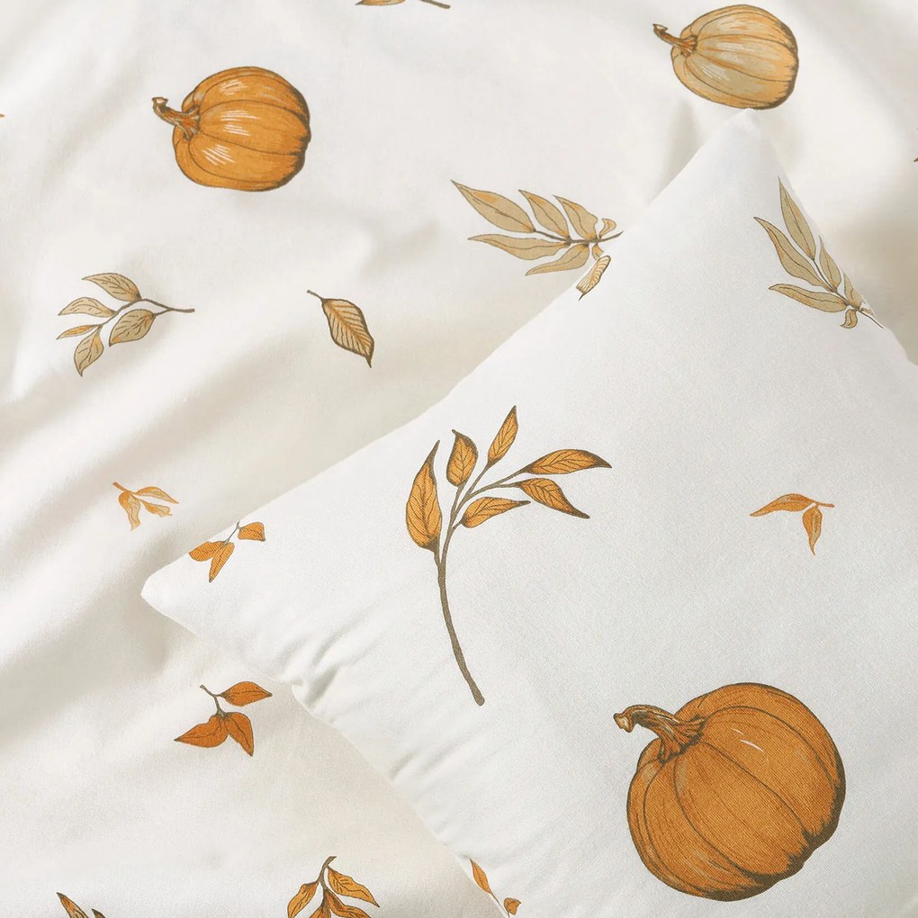 Goldea flanel párnahuzat - őszi tökök és levelek 40 x 40 cm