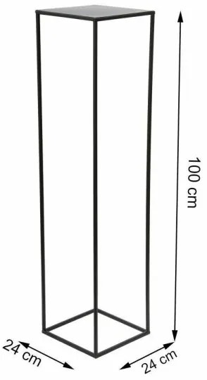 Virágállvány 100x24 cm fekete