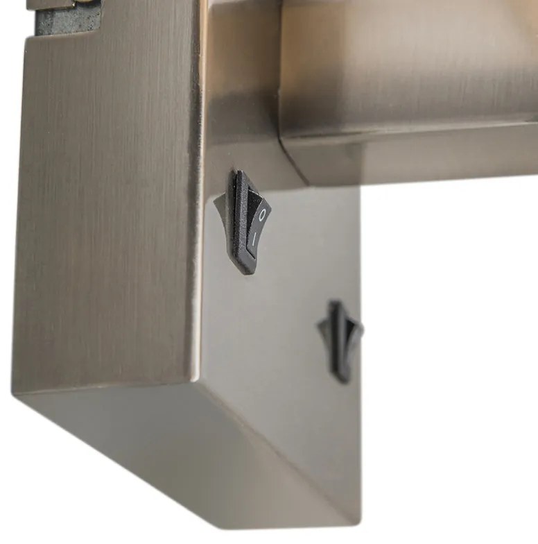 Acél fali lámpa fekete árnyékolóval és olvasókarral, LED-del - Bergamo