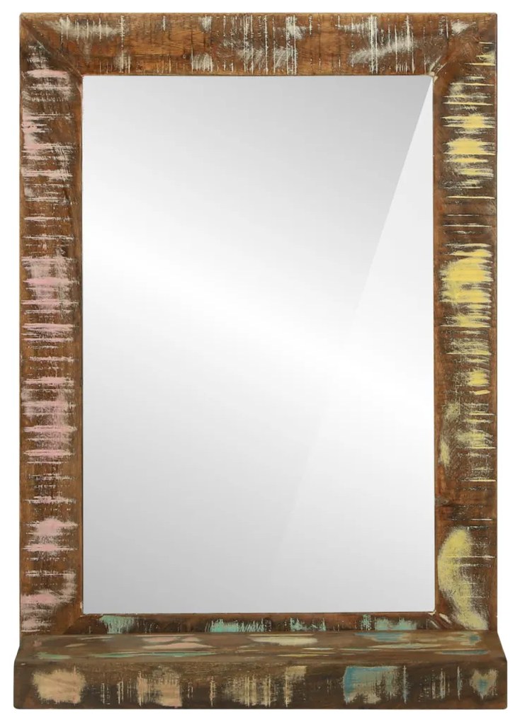 Fürdőszoba Tükör 50x22x70 cm Tömör Fa Újrahasznosított