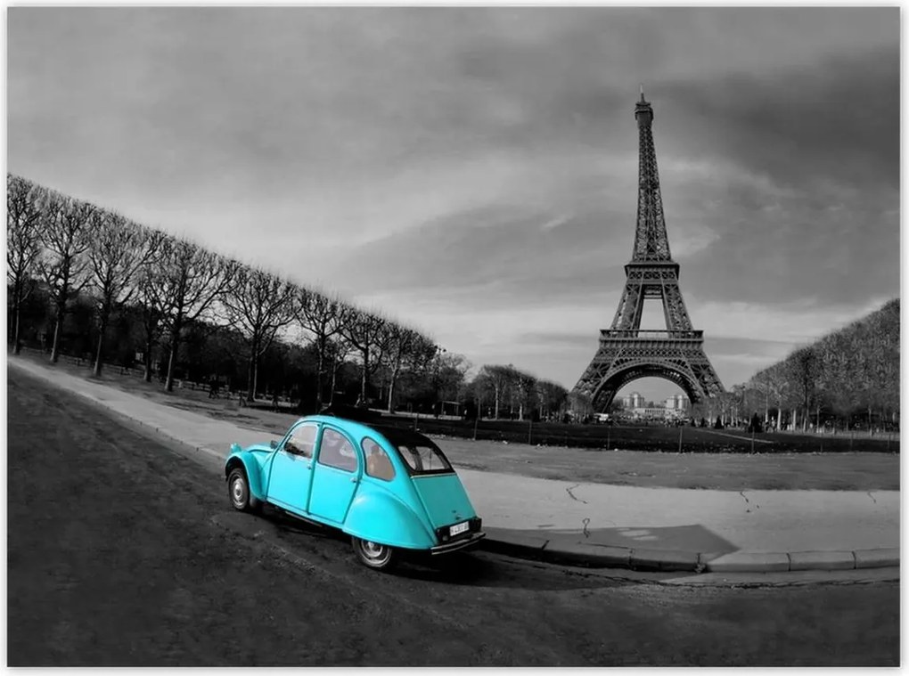 Poszterek 135x100 Eiffel-torony Türkiz