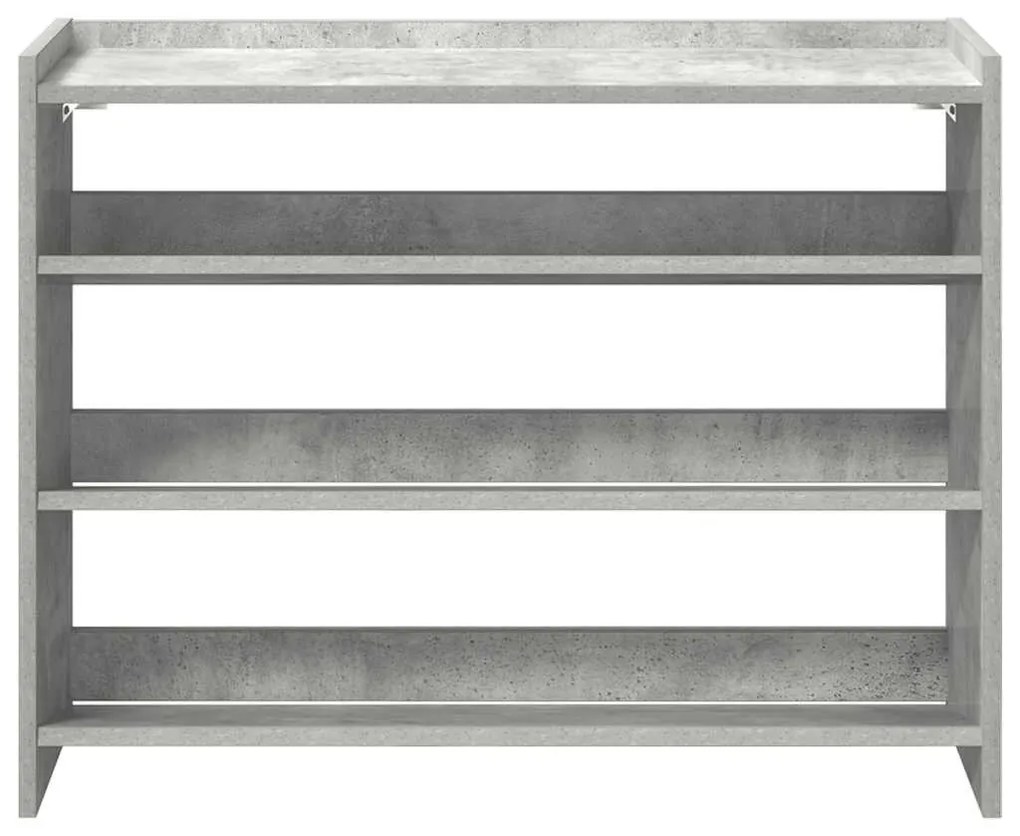 betonszürke szerelt fa cipőtartó 80x25x62 cm