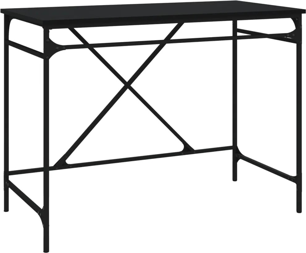 vidaXL fekete szerelt fa és vas íróasztal 100 x 50 x 75 cm