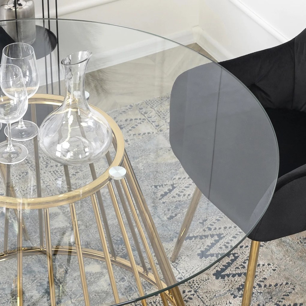 Kerek Üveg Étkezőasztal. OLIVIER 120 cm