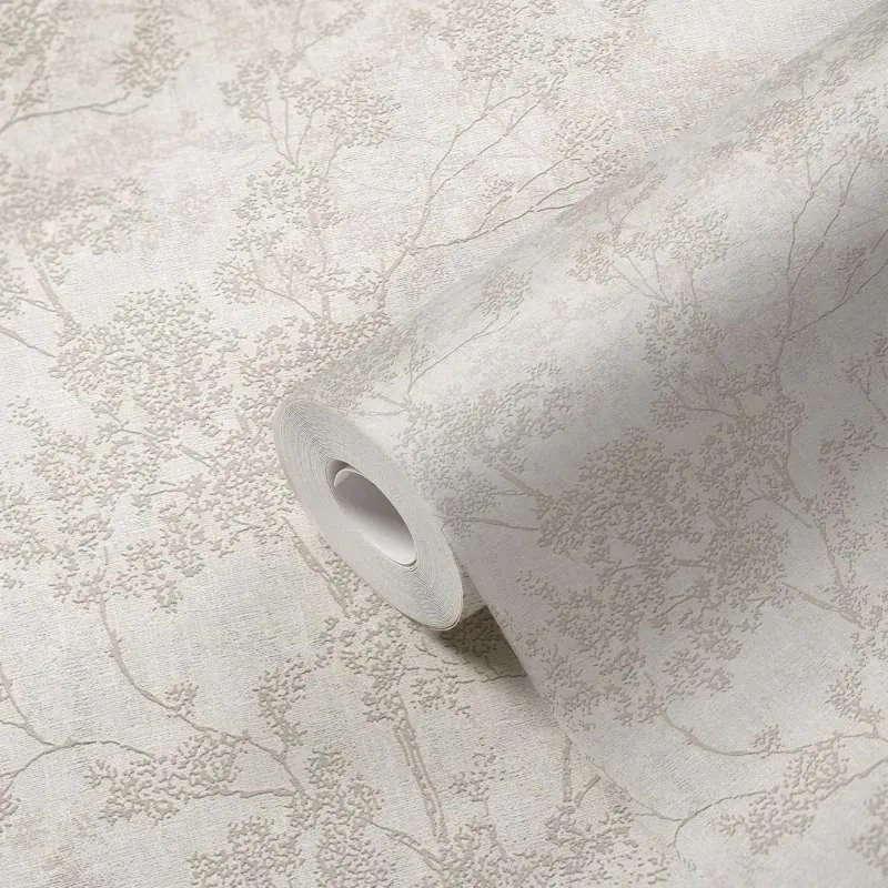 Vinyl tapéta 3D mosható növények fák gallyak szürke 53cm