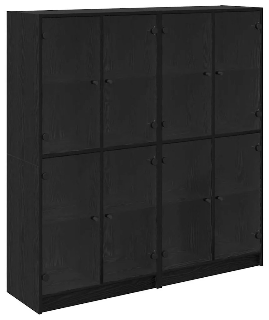 Magasfiú 2 pcs Fekete tölgy 136 x 37 x 142 cm Faanyag