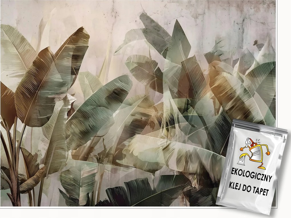 Fotótapéta Levelek Beton Dzsungel Hálószoba Nappali Tapéta Flizelina 350x250