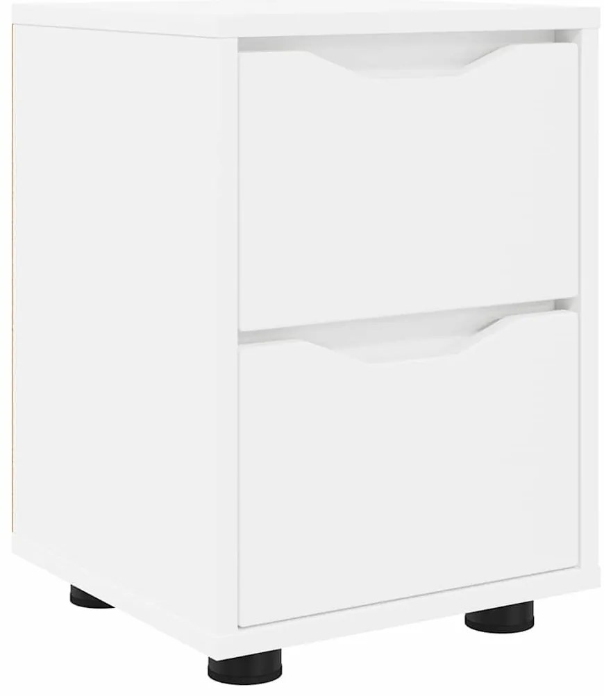 vidaXL Éjjeli asztal fiókkal Fehér 30,5 x 30 x 43 cm Faanyag