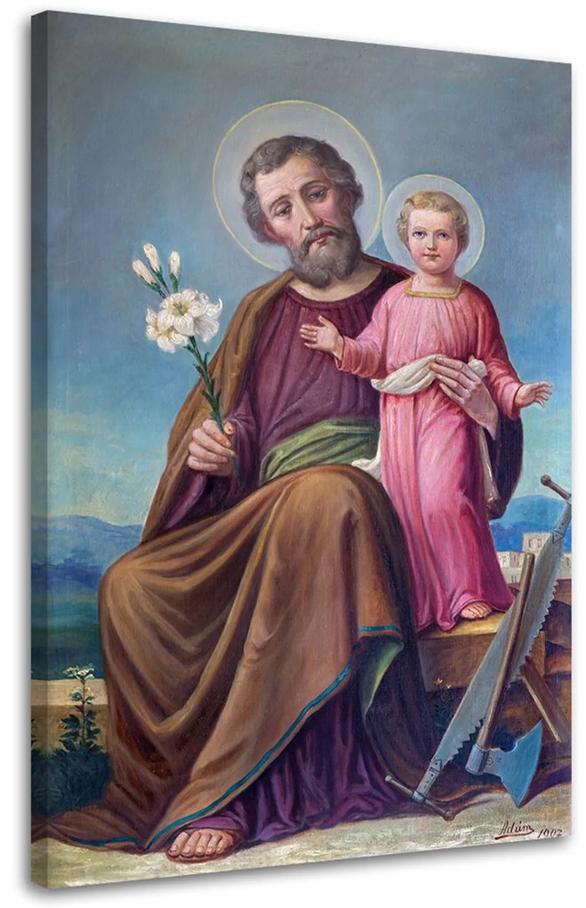Gario Vászonkép Szent József a kis Jézussal, roznav Méret: 80 x 120 cm