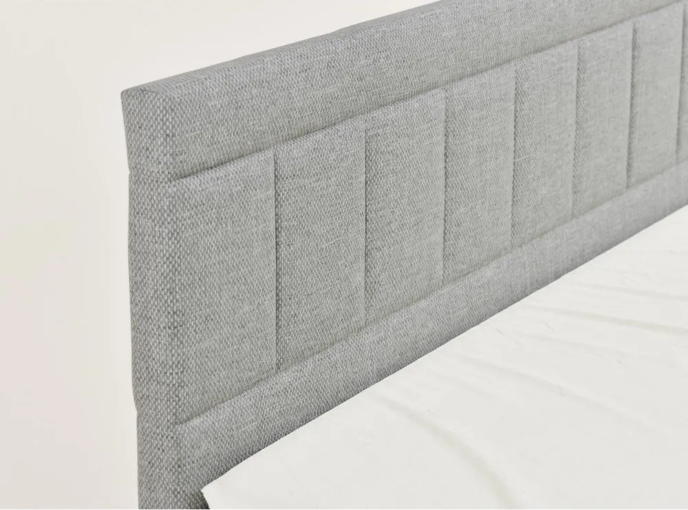 Szürke ágyneműtartós boxspring ágy 200x200 cm Caya – Maison de Rêve