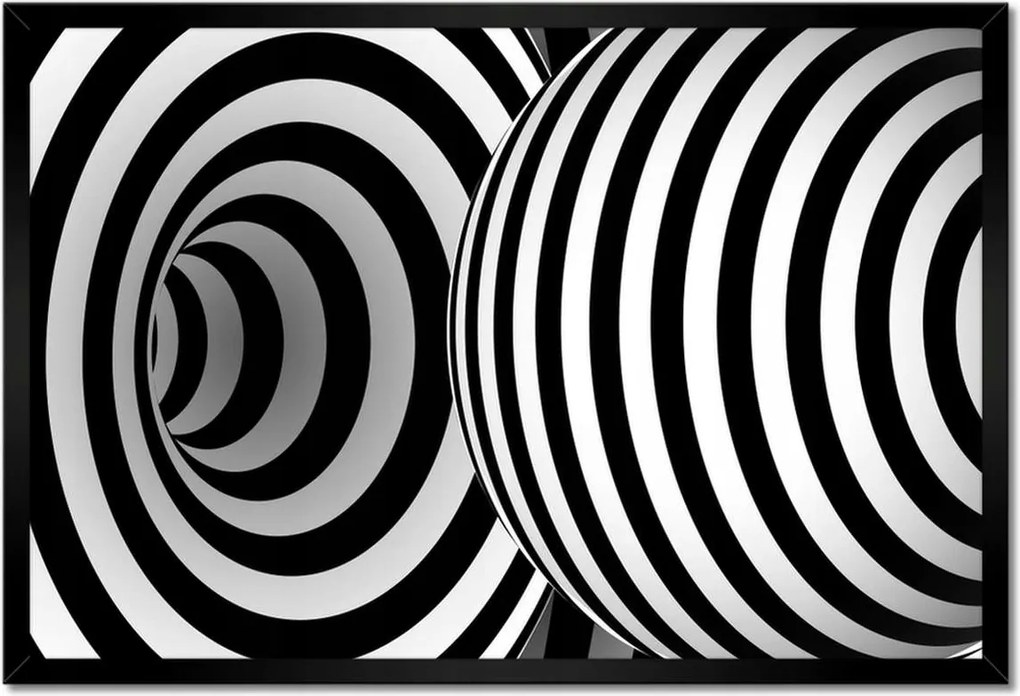 Poszter keretben 60x40 Absztrakt fekete-fehér