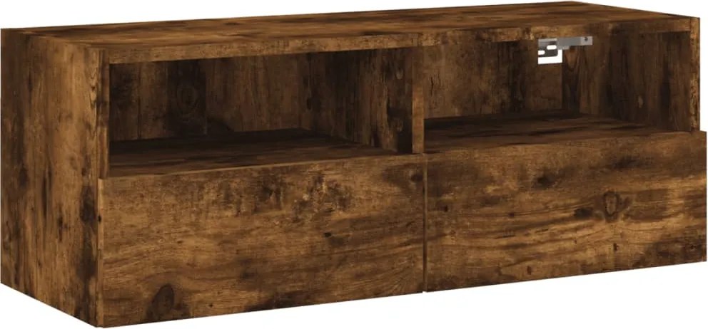 vidaXL füstös tölgy színű szerelt fa fali TV-szekrény 80 x 30 x 30 cm