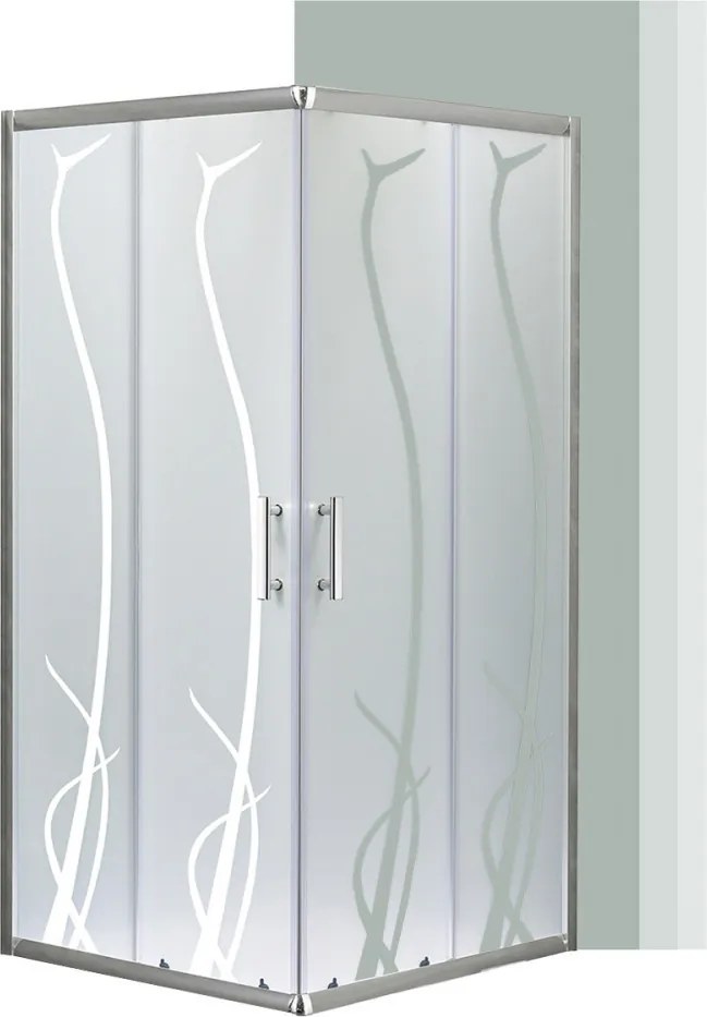 Spirit Bamboo 90x90 cm szögletes zuhanykabin, zuhanytálca nélkül