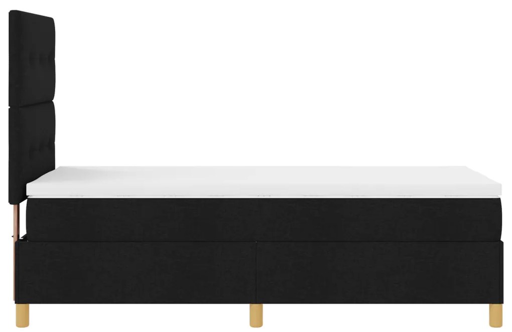 Box Spring Ágy matraccal Fekete Egyszemélyes Szövet