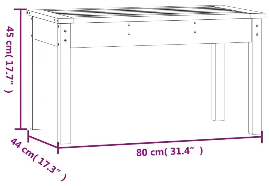 tömör fenyőfa kerti pad 80x44x45 cm