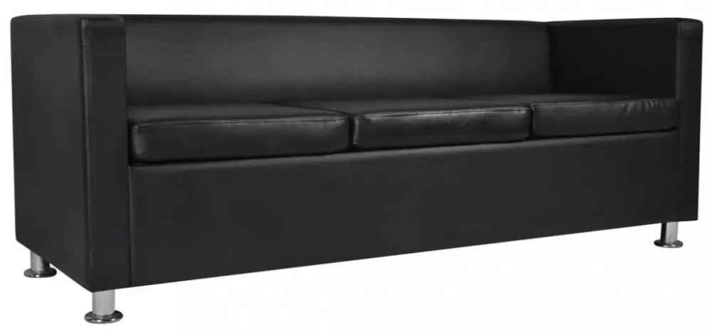 Feketet 3 személyes és 2 személyes műbőr kanapészett